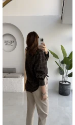 Marley Taşlı Ekose Gömlek - Kahverengi - Kod: 2166