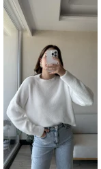 Mars Yumoş Triko Kazak Beyaz