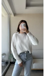 Mars Yumoş Triko Kazak Beyaz