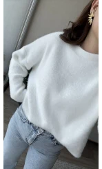 Mars Yumoş Triko Kazak Beyaz