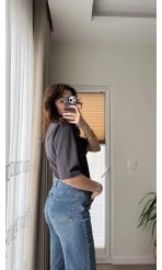 Massi Etiketli Premium Vatkalı T-Shirt Antrasit