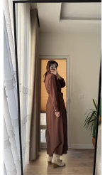 Matilda Kahverengi Kuşaklı Taşlı Elbise