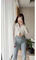 Matmazel Dantel Fermuarlı Bluz