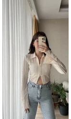 Matmazel Dantel Fermuarlı Bluz