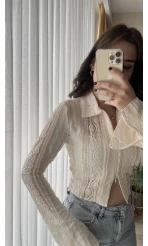 Matmazel Dantel Fermuarlı Bluz