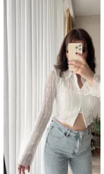 Matmazel Dantel Fermuarlı Bluz