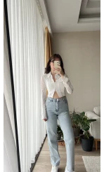 Matmazel Dantel Fermuarlı Bluz