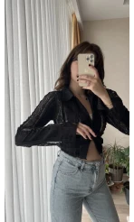 Matmazel Dantel Fermuarlı Bluz