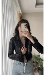 Matmazel Dantel Fermuarlı Bluz