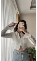 Matmazel Dantel Fermuarlı Bluz