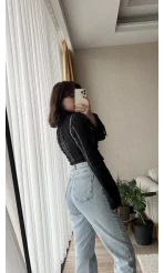 Matmazel Dantel Fermuarlı Bluz