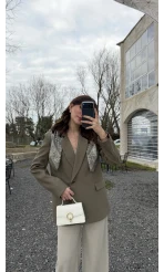 Matthew Fular Detay Blazer Ceket - Haki - Kod: 7665