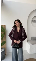 Matthew Fular Detay Blazer Ceket - Mürdüm - Kod: 7665