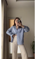 Mavi Çizgili Gömlek Ru