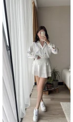 Mavi Kalpli Keten Gömlek