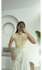 Maxi Kısa Kollu Oys Sarı T-Shirt