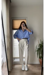 Mavi Oversize Gömlek