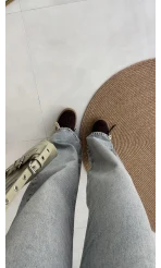 Mavi Yüksek Bel Denim Jean Pantolon - Kod: 1008