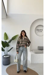 Mavi Yüksek Bel Denim Jean Pantolon - Kod: 1008