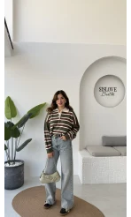 Mavi Yüksek Bel Denim Jean Pantolon - Kod: 1008