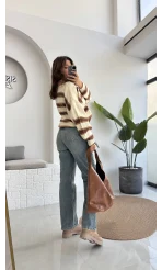 Mavi Yüksek Bel Wide Leg Jean Pantolon - Kod: 992