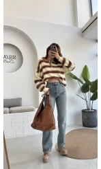 Mavi Yüksek Bel Wide Leg Jean Pantolon - Kod: 992