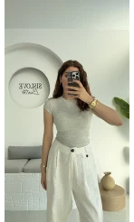 Maxi Kısa Kollu Oys Gri T-Shirt