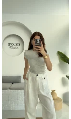 Maxi Kısa Kollu Oys Gri T-Shirt