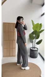 Maysa Dik Yaka Triko Takım - Antrasit - Kod: 3804