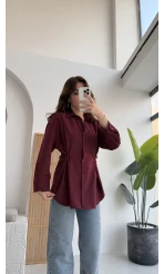 Mean Bel Detay Gömlek - Bordo - Kod: 2135