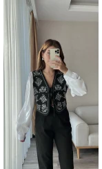 Mecnun Siyah Beyaz Gömlek