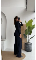 Melanie Fitilli Bluz Pantolon Takım - Lacivert