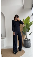 Melanie Fitilli Bluz Pantolon Takım - Lacivert