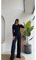 Melanie Fitilli Bluz Pantolon Takım - Lacivert