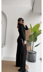 Melanie Fitilli Bluz Pantolon Takım - Siyah