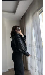 Melina Deri Ceket Siyah