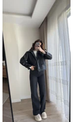 Melina Deri Ceket Siyah