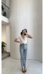 Meyla Buz Mavisi Slim Fit Jean Pantolon