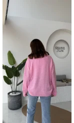 Mia Bisiklet Yaka Kazak - Pembe