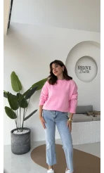 Mia Bisiklet Yaka Kazak - Pembe