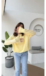 Mia Bisiklet Yaka Kazak - Sarı