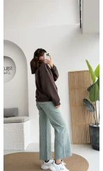 Michelle Kapüşonlu Sweatshirt - Acı Kahve