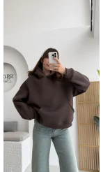 Michelle Kapüşonlu Sweatshirt - Acı Kahve