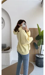Michelle Kapüşonlu Sweatshirt - Açık Sarı