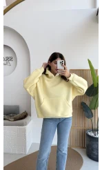 Michelle Kapüşonlu Sweatshirt - Açık Sarı