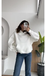 Michelle Kapüşonlu Sweatshirt - Beyaz