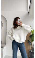 Michelle Kapüşonlu Sweatshirt - Beyaz