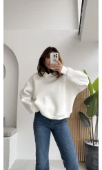 Michelle Kapüşonlu Sweatshirt - Beyaz