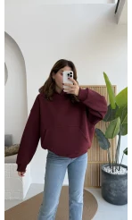 Michelle Kapüşonlu Sweatshirt - Bordo