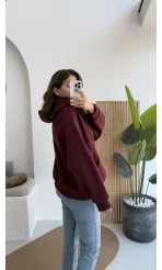 Michelle Kapüşonlu Sweatshirt - Bordo